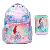 Mochila Infantil Pequena Sereia Disney com Estojo - MCH95