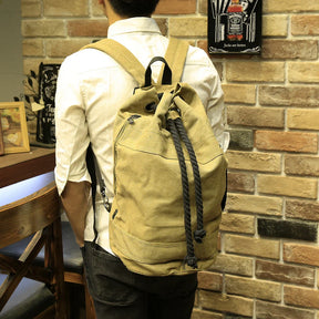 Mochila De Lona Masculina Vintage Grande Capacidade Para Notebook 15,6"