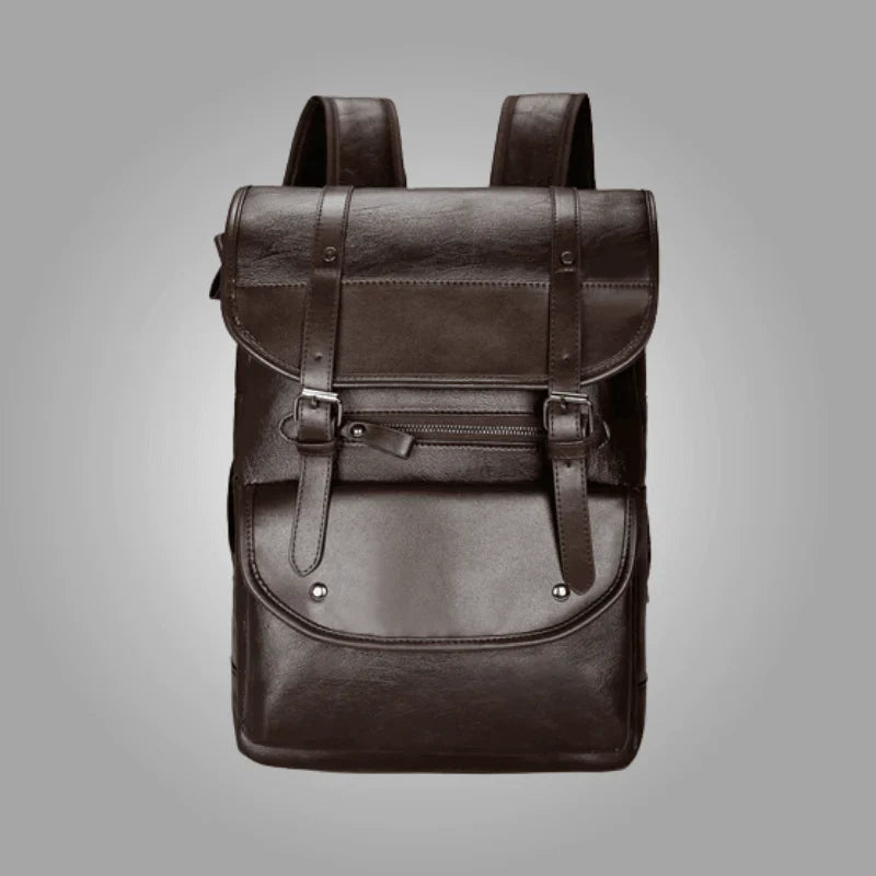 Mochila de Couro Masculina Grande Capacidade Para Notebook 15,5" - Urban Traveler