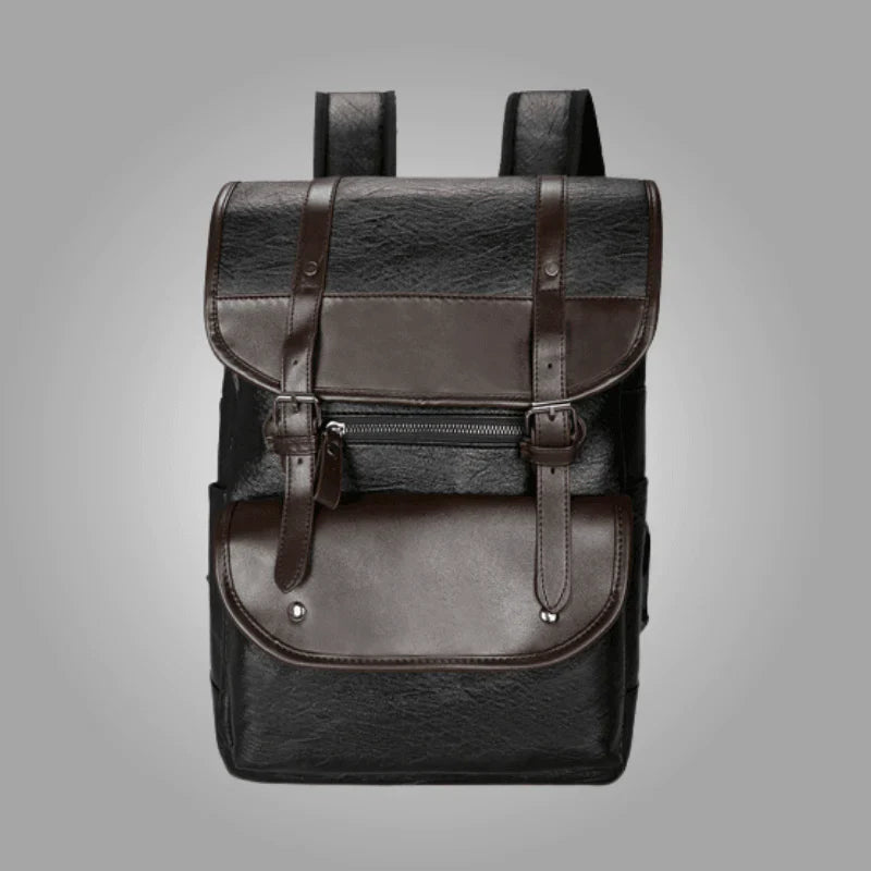 Mochila de Couro Masculina Grande Capacidade Para Notebook 15,5" - Urban Traveler