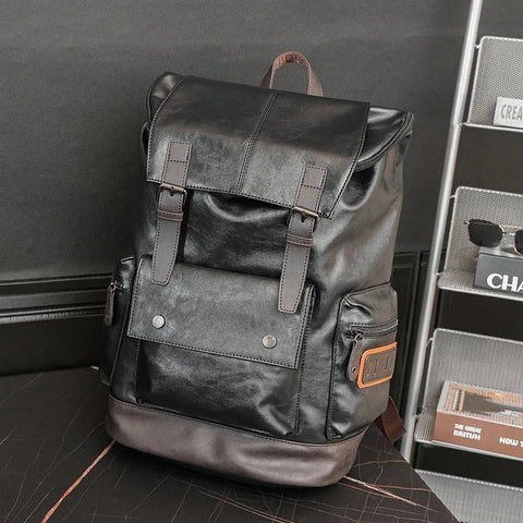 Mochila de Couro Masculina Moderna Para Notebook 15,6" - LeatherVibe