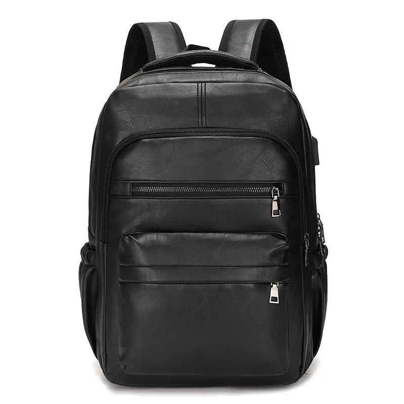 Mochila de Couro Masculina Impermeável Para Notebook até 14″