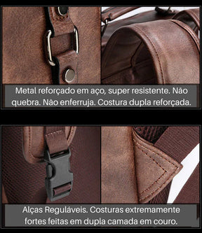 Mochila Masculina de Couro Legítimo Jeep para Notebook 15,6"