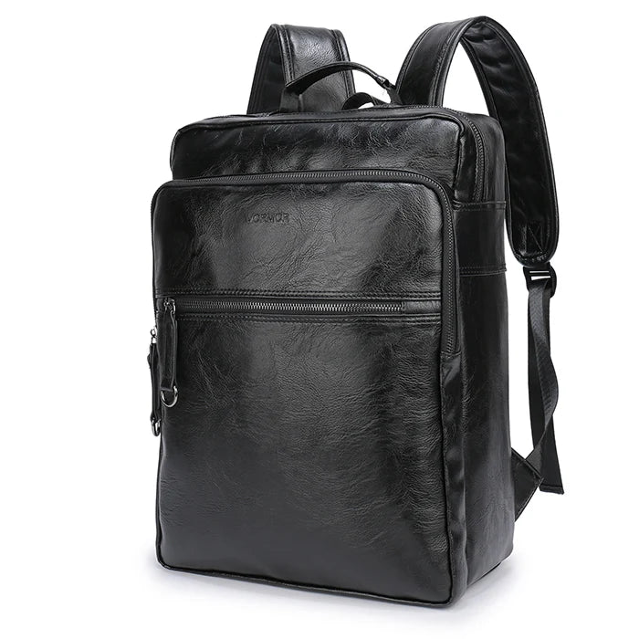 Mochila de Couro Masculina Executiva Para Notebook Até 15,6 Polegadas