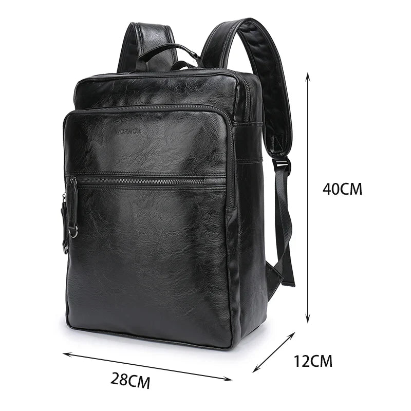 Mochila de Couro Masculina Executiva Para Notebook Até 15,6 Polegadas