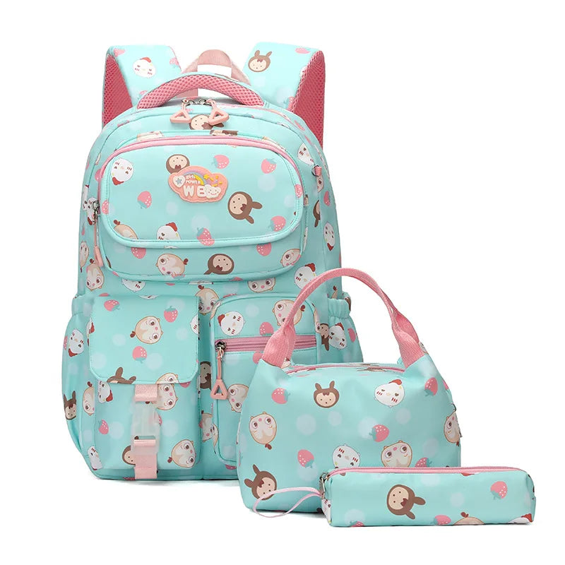 Kit Escolar para Meninas com: Mochila, Lancheira e Estojo