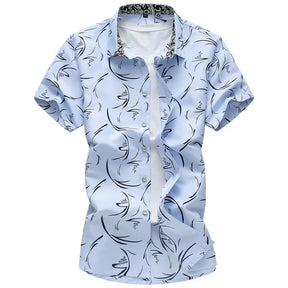 Camisa Masculina Manga Curta Estampa Havaiana