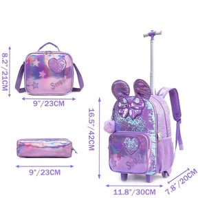 Mochila Escolar Infantil Juvenil Kit Com Lancheira E Estojo