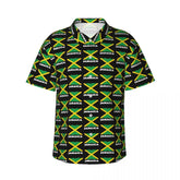 Camisa Casual Havaiana Bandeira Jamaicana Tendência Material De Qualidade