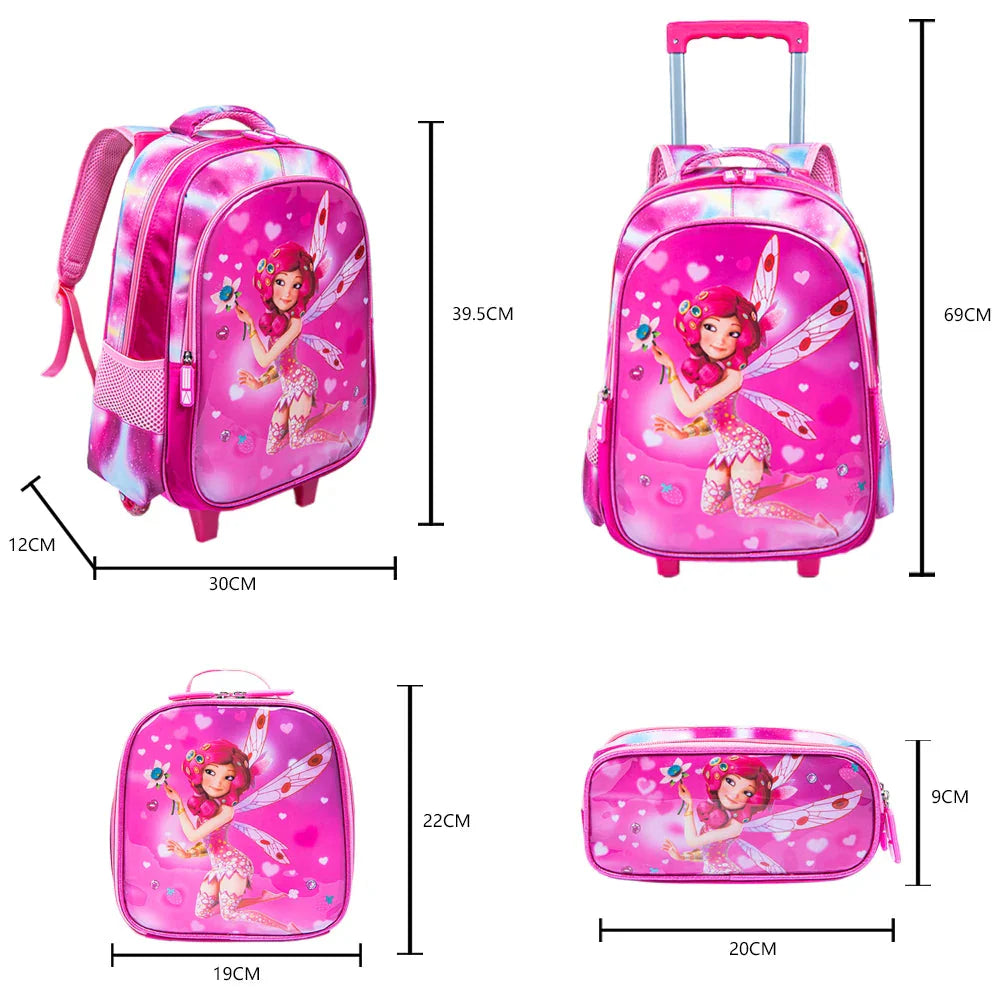 Kit Mochila Escolar Infantil Feminina Com Lancheira E estojo Conjunto Completo