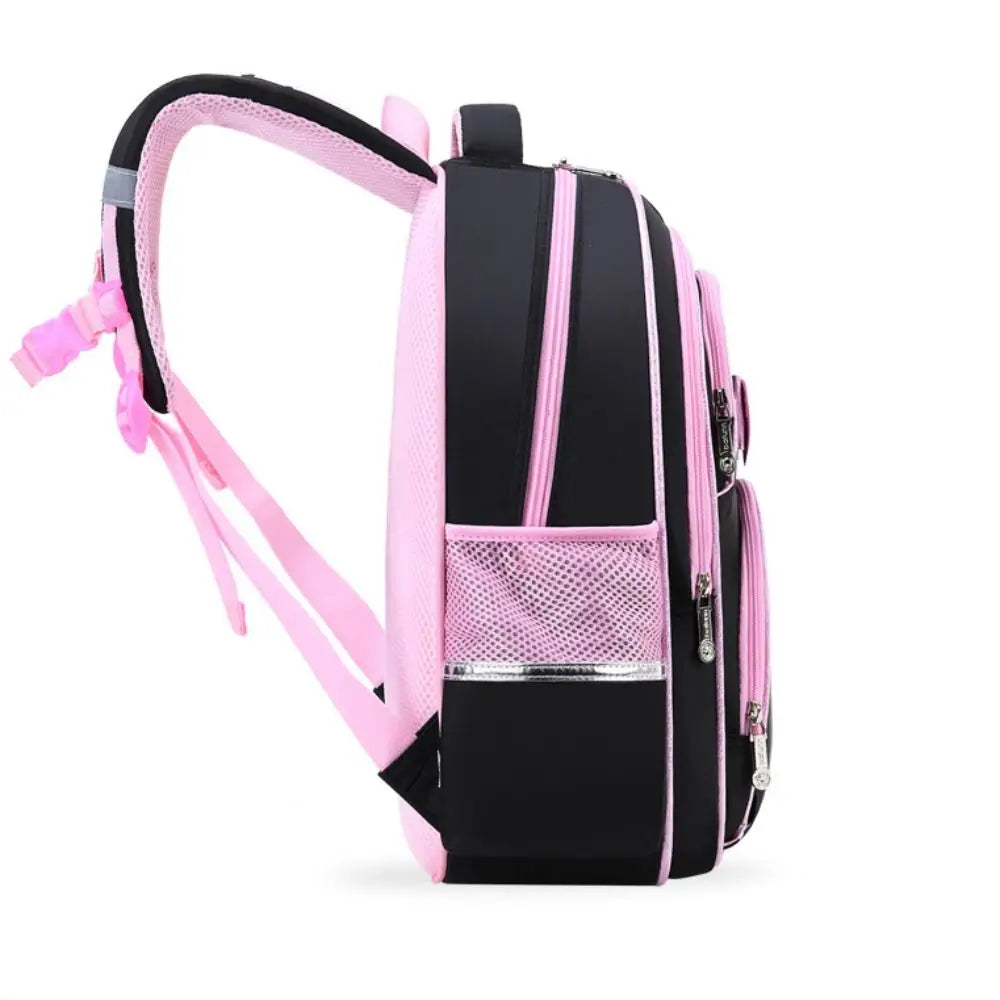 Mochila Escolar Infantil Feminina Decorada Com Laço Design Moderno