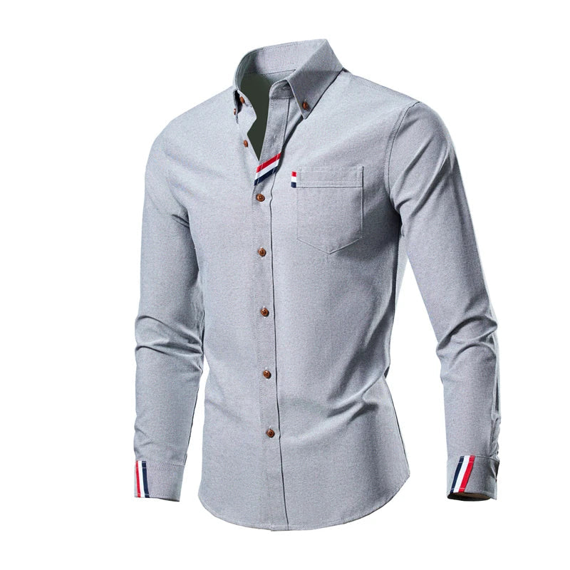 Camisa Masculina Social Elegante Manga Longa Fina