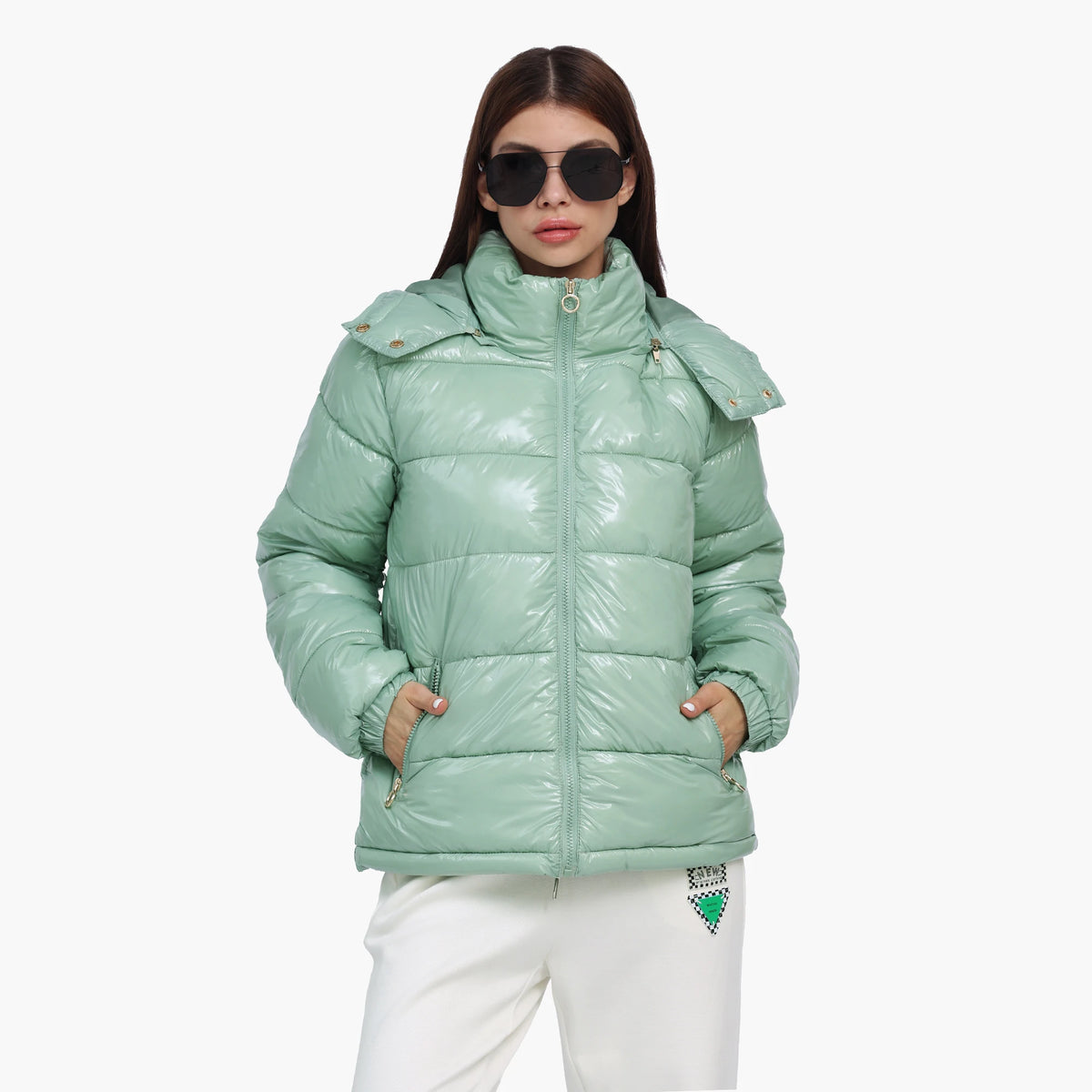 Jaqueta Feminina Puffer Impermeável Para Inverno