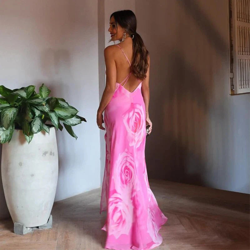 Vestido Longo com Fenda Viramelo