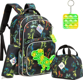 Kit Escolar para Meninos e Meninas com Pop-it: Mochila, Lancheira, Estojo e Chaveiro