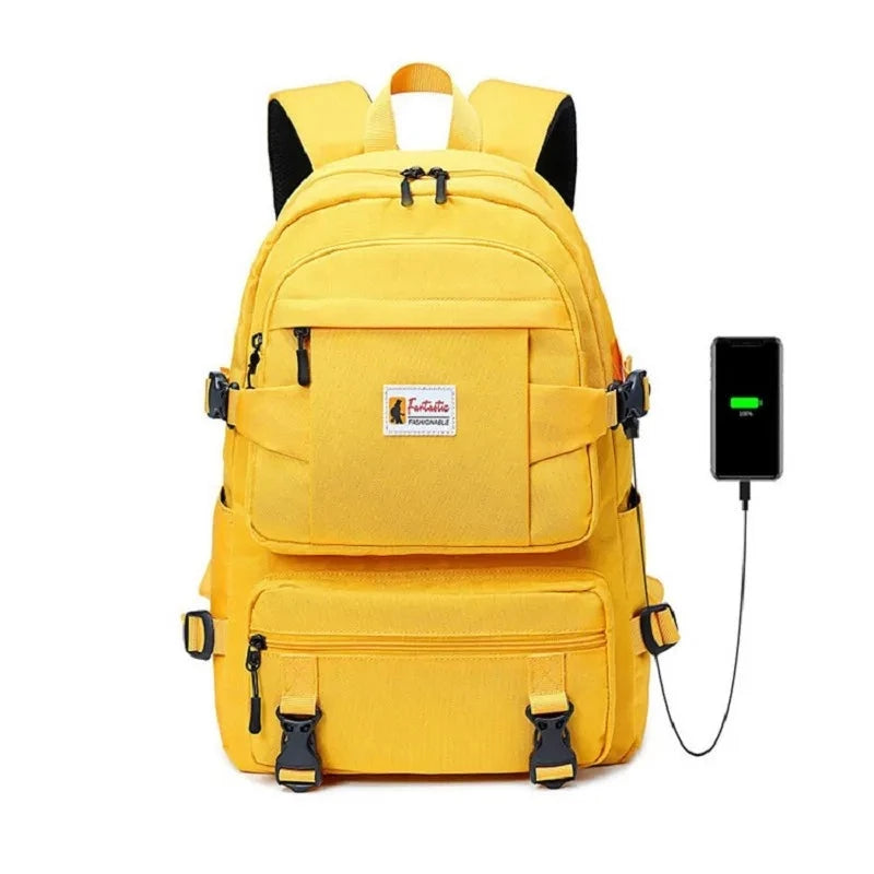 Mochila Escolar à prova d' água com Carregamento USB