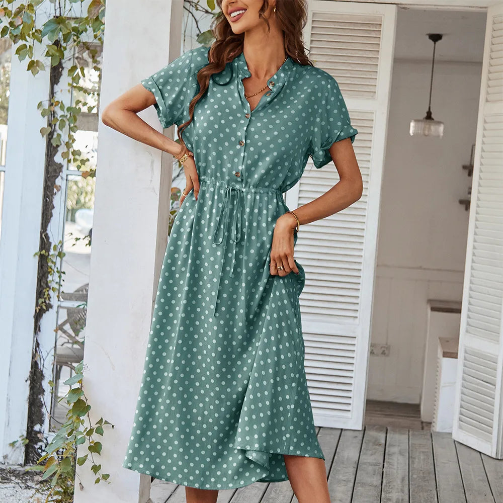 Vestido Midi Verão Botões