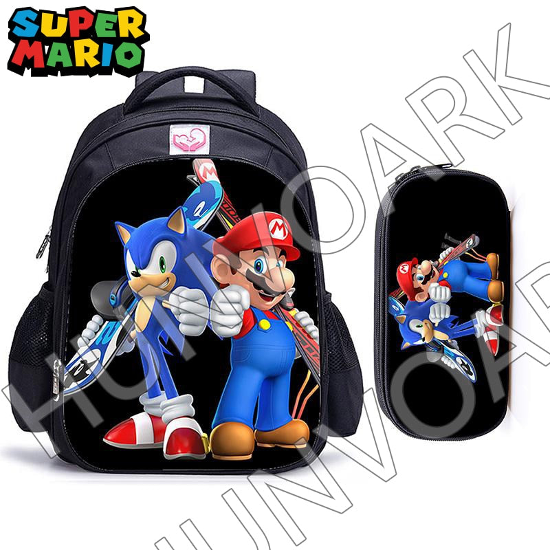 Kit Escolar Super Mario Bros, 2 Peças: Mochila e Estojo - CityBag