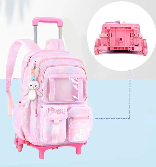 Mochila de Rodinha Feminina Infantil Modelo Nuvem