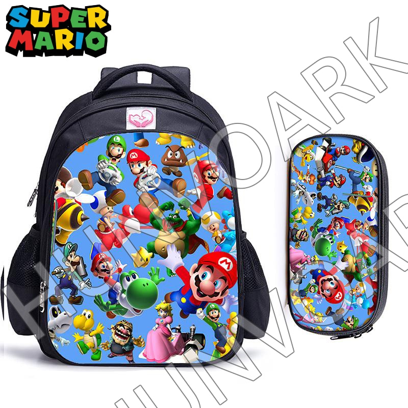 Kit Escolar Super Mario Bros, 2 Peças: Mochila e Estojo - CityBag