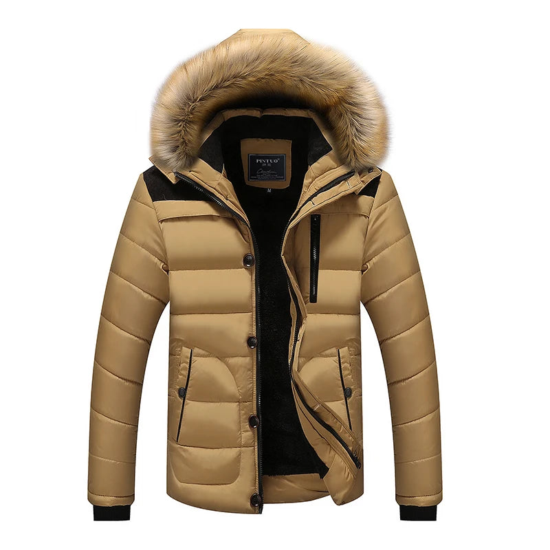 Jaqueta Masculina Parka Para Inverno Forro de Lã Acolchoada