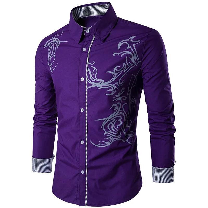 Camisa Social Masculina Estampada Ethnia