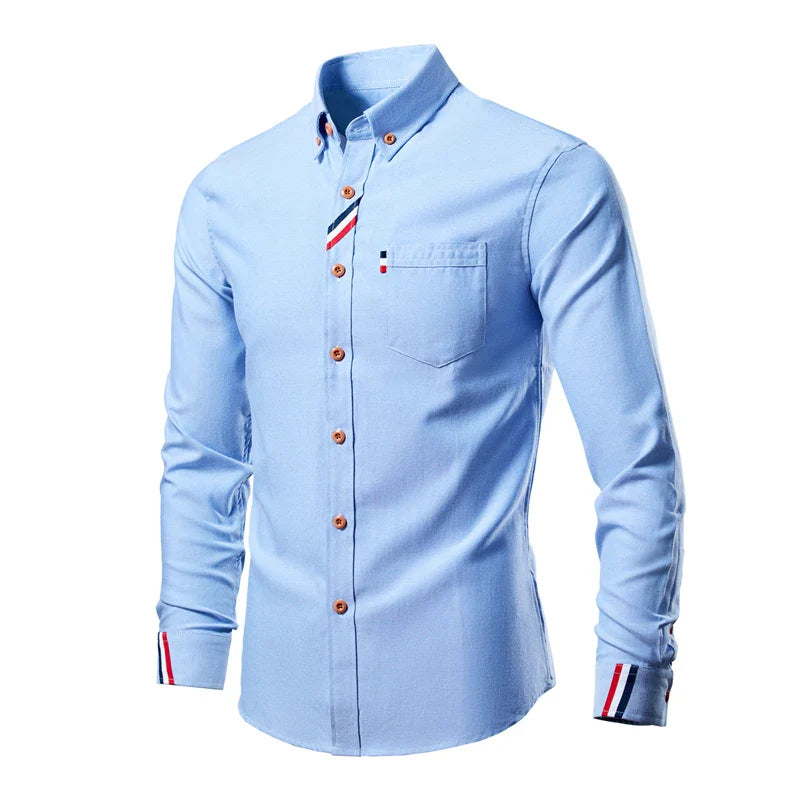 Camisa Masculina Social Elegante Manga Longa Fina