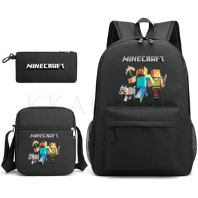 Kit Mochila Escolar e Estojo Minecraft