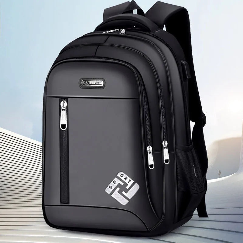 Mochila Escolar Masculina Com Entrada USB Multifuncional Impermeável