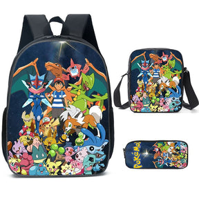 Kit Escolar Pokémon: Mochila, Bolsa de Ombro e Estojo