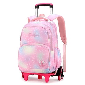 Mochila Escolar Infantil Menina Em Cores De Rodinha