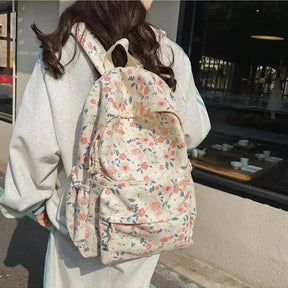 Mochila Escolar Floral Universitário  Estampada    De Bolsos