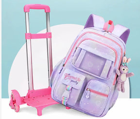 Mochila de Rodinha Feminina Infantil Modelo Nuvem