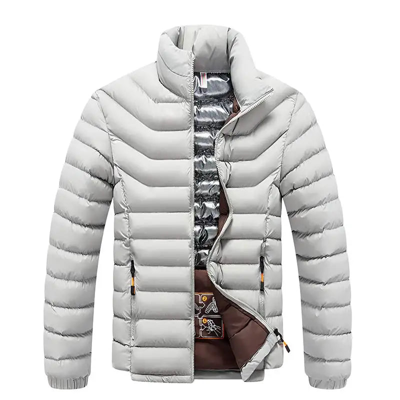 Jaqueta Parka Masculina Grossa Acolchoada Para Inverno