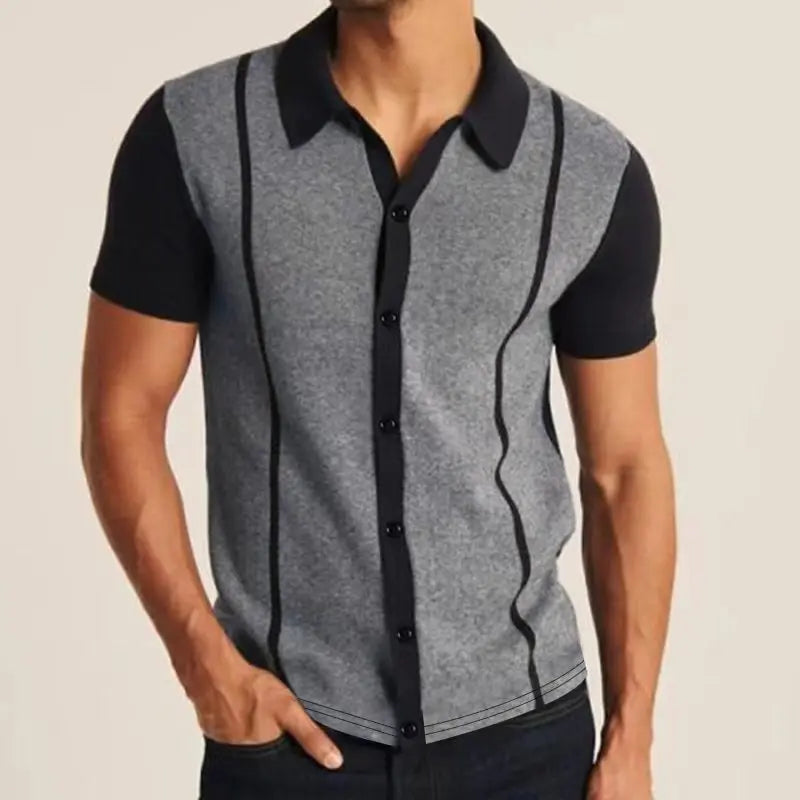 Camisa Casual Masculina Material De Alta Qualidade Com Botões De Duas Cores