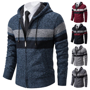 Jaqueta Masculina Com Capuz cardigan Listrado