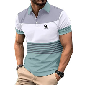 Camisa Masculina Casual Listrada  Moderna Manga Curta