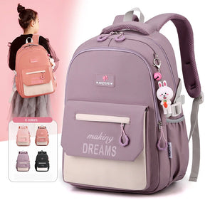 Mochila Escolar Infantil RabitPack com Pingente de Coelhinho