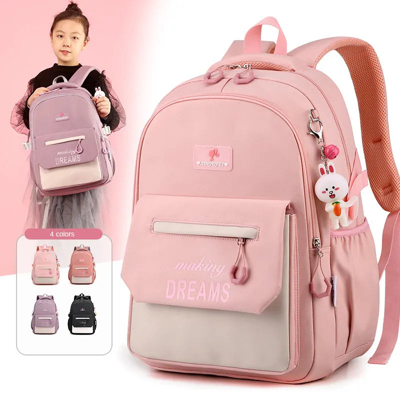 Mochila Escolar Infantil RabitPack com Pingente de Coelhinho