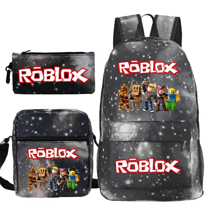 Mochila Infantil Roblox + Lancheira e Estojo de Brinde