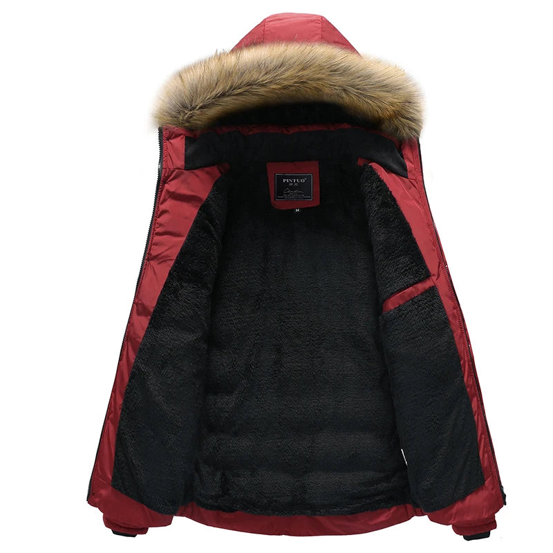 Jaqueta Masculina Parka Para Inverno Forro de Lã Acolchoada