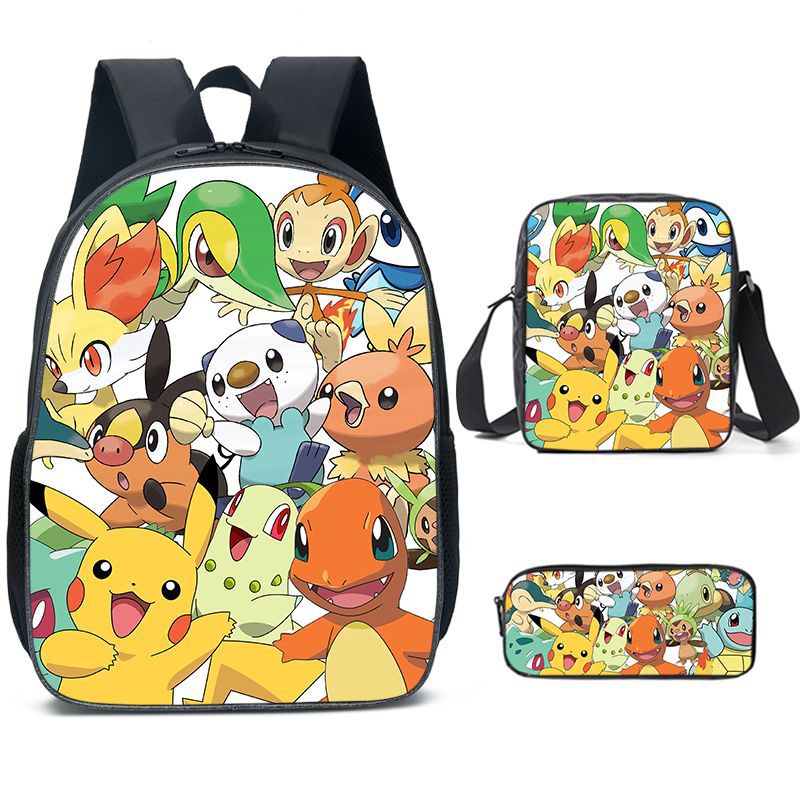 Kit Escolar Pokémon: Mochila, Bolsa de Ombro e Estojo