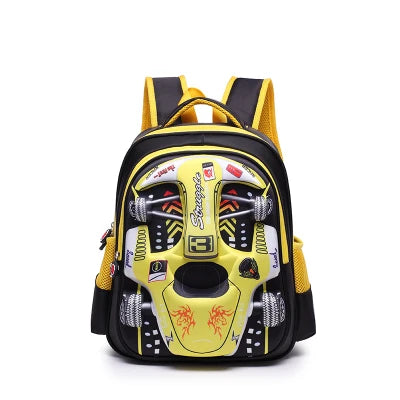 Mochila Escolar Carro 3D de Corrida para Meninos