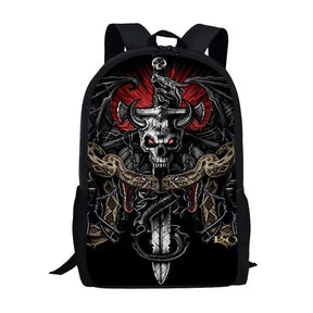 Mochila Escolar com Estampa de Caveira para Meninos - CityBag