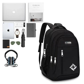 Mochila Escolar Masculina Com Entrada USB Multifuncional Impermeável