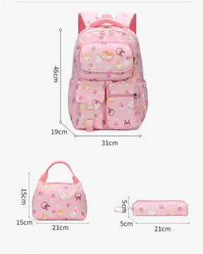 Kit Escolar para Meninas com: Mochila, Lancheira e Estojo