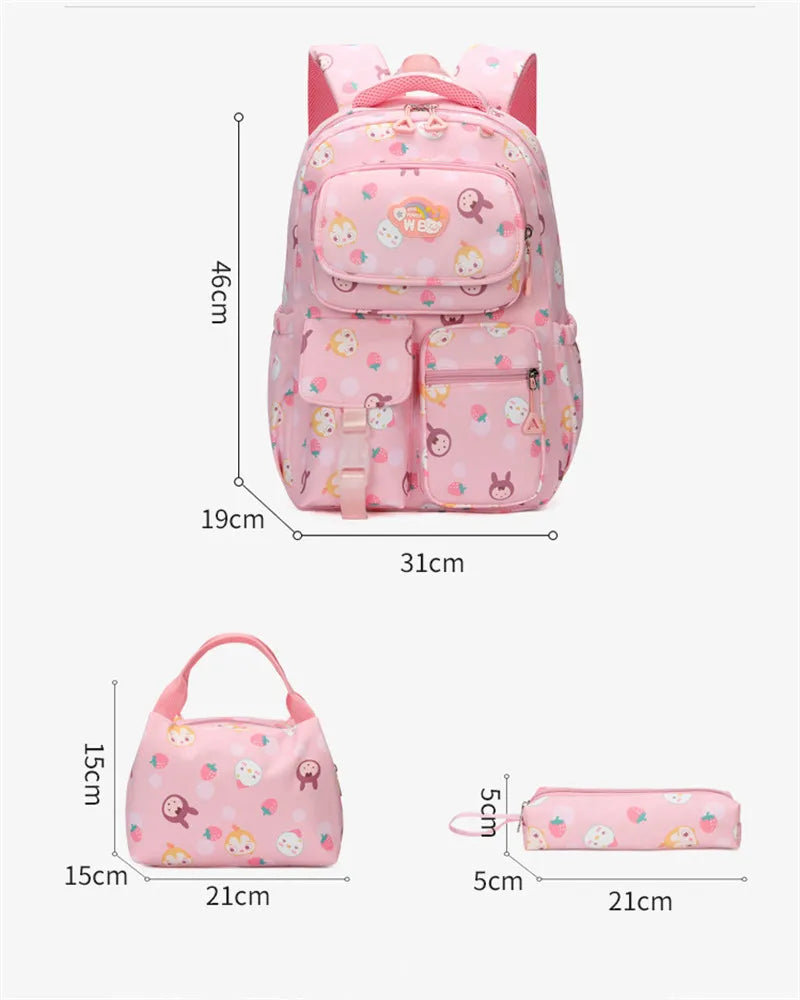 Kit Escolar para Meninas com: Mochila, Lancheira e Estojo