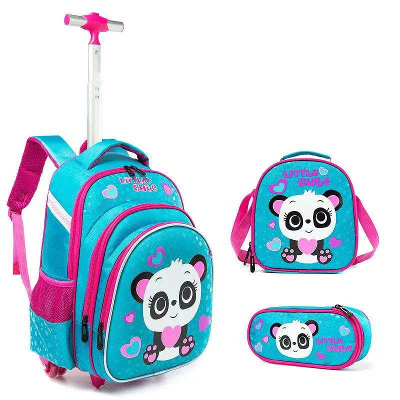 Kit Mochila Escolar Feminina Infantil Conjunto Completo Mochila De Rodinha