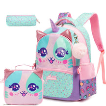 Kit Escolar 4 Peças pra Meninas: Mochila, Lancheira, Estojo e Chaveirinho de Brinde