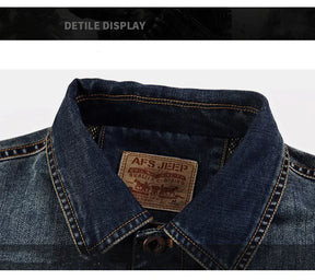 Jaqueta Jeans Masculina Estilo Militar Patriota - Promoção de Dezembro